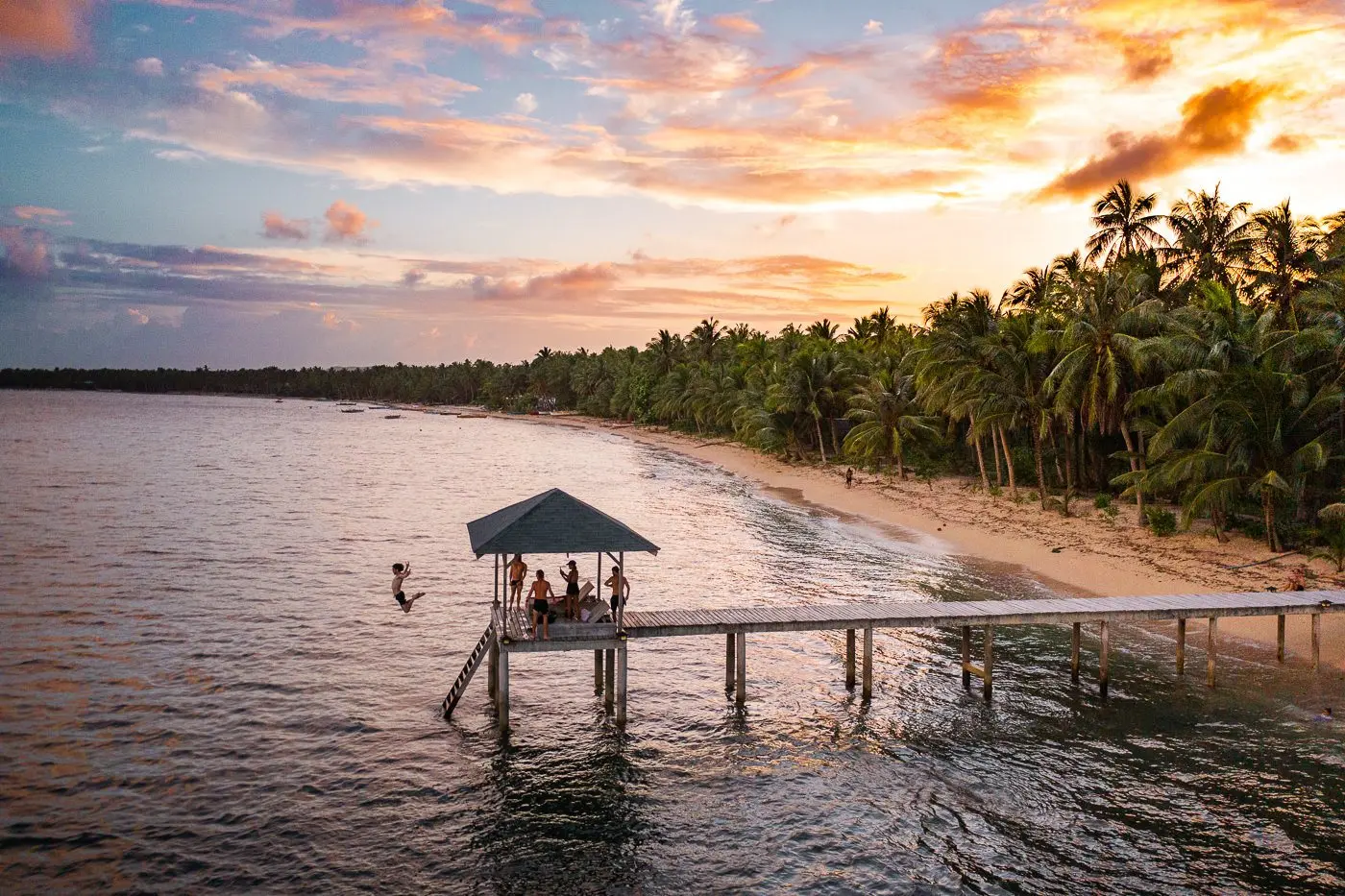 Sunny beach in Siargao during the dry season