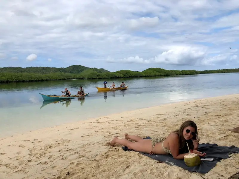 Turquoise water at Secret Beach near Malinao, Siargao