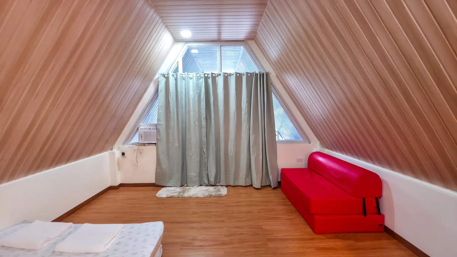Twin A-Frame Room desk and storage space