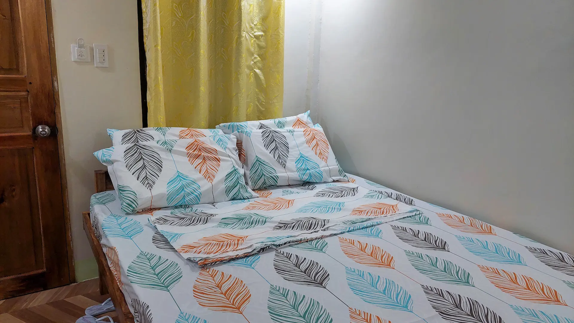 Cozy Double Room at Mariden Resort Del Carmen Siargao near airport - double bed, private bathroom, air conditioning, and hot shower